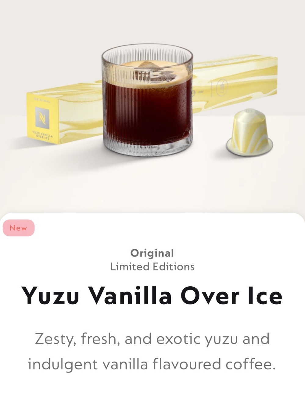NEW Nespresso Yuzu Vanilla Original UNOPENED